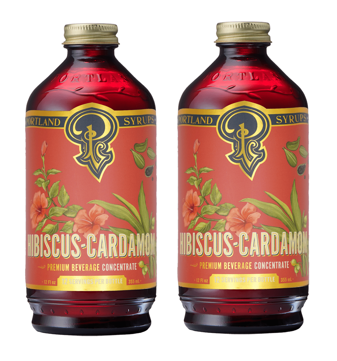 Portland Syrups Hibiscus Cardamom Syrup, 2 Pack - lily & onyx