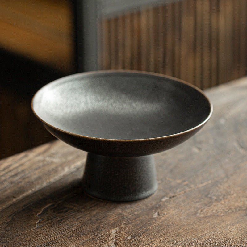 CHOP SUEY CLUB High Foot Snack Plate Ebony Black - lily & onyx