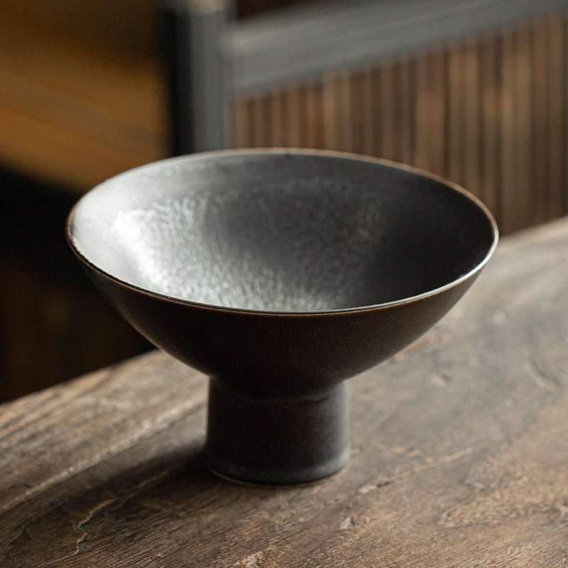 CHOP SUEY CLUB High Foot Snack Plate Ebony Black - lily & onyx