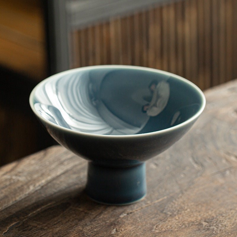 CHOP SUEY CLUB High Foot Snack Plate Haze Blue - lily & onyx