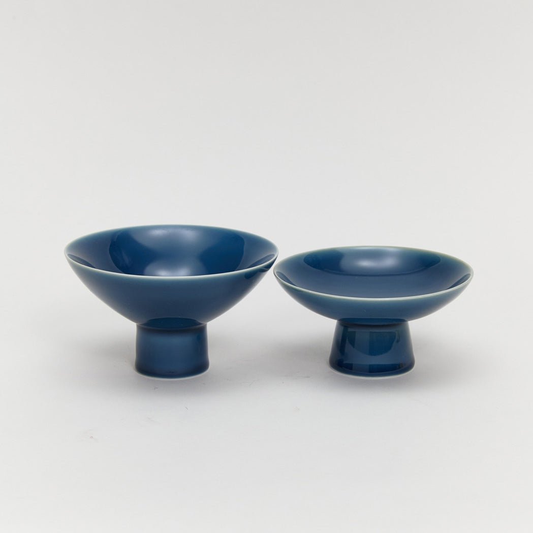 CHOP SUEY CLUB High Foot Snack Plate in Haze Blue - lily & onyx