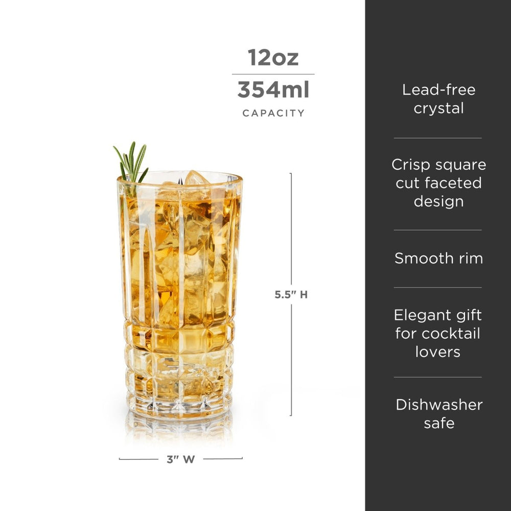 
                      
                        Viski Highland Crystal Highball Glasses, Set of 4
                      
                    