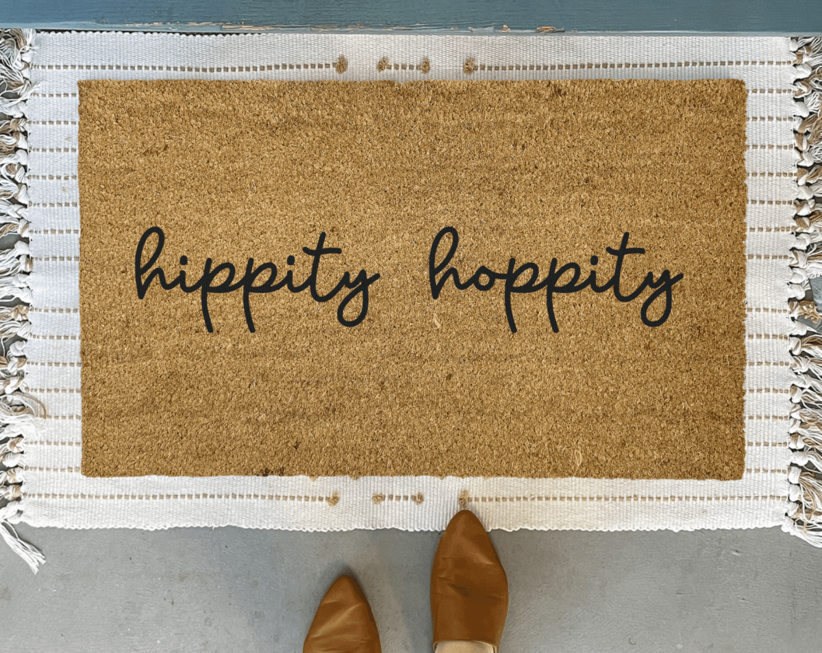 Nickel Designs Custom Doormats Hippity Hoppity Easter Doormat - lily & onyx