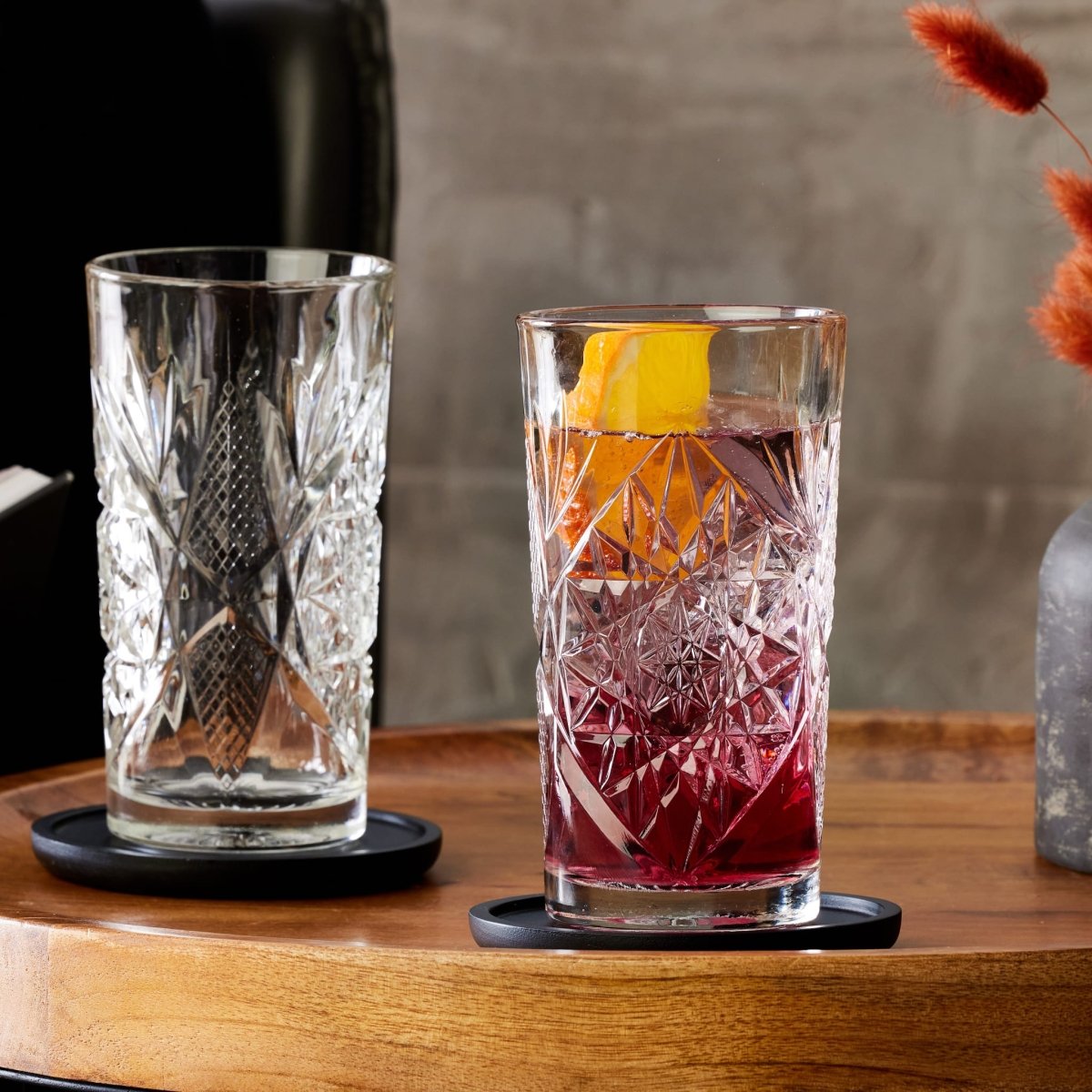 Libbey Hobstar Cooler Glasses, 16 oz - Set of 4