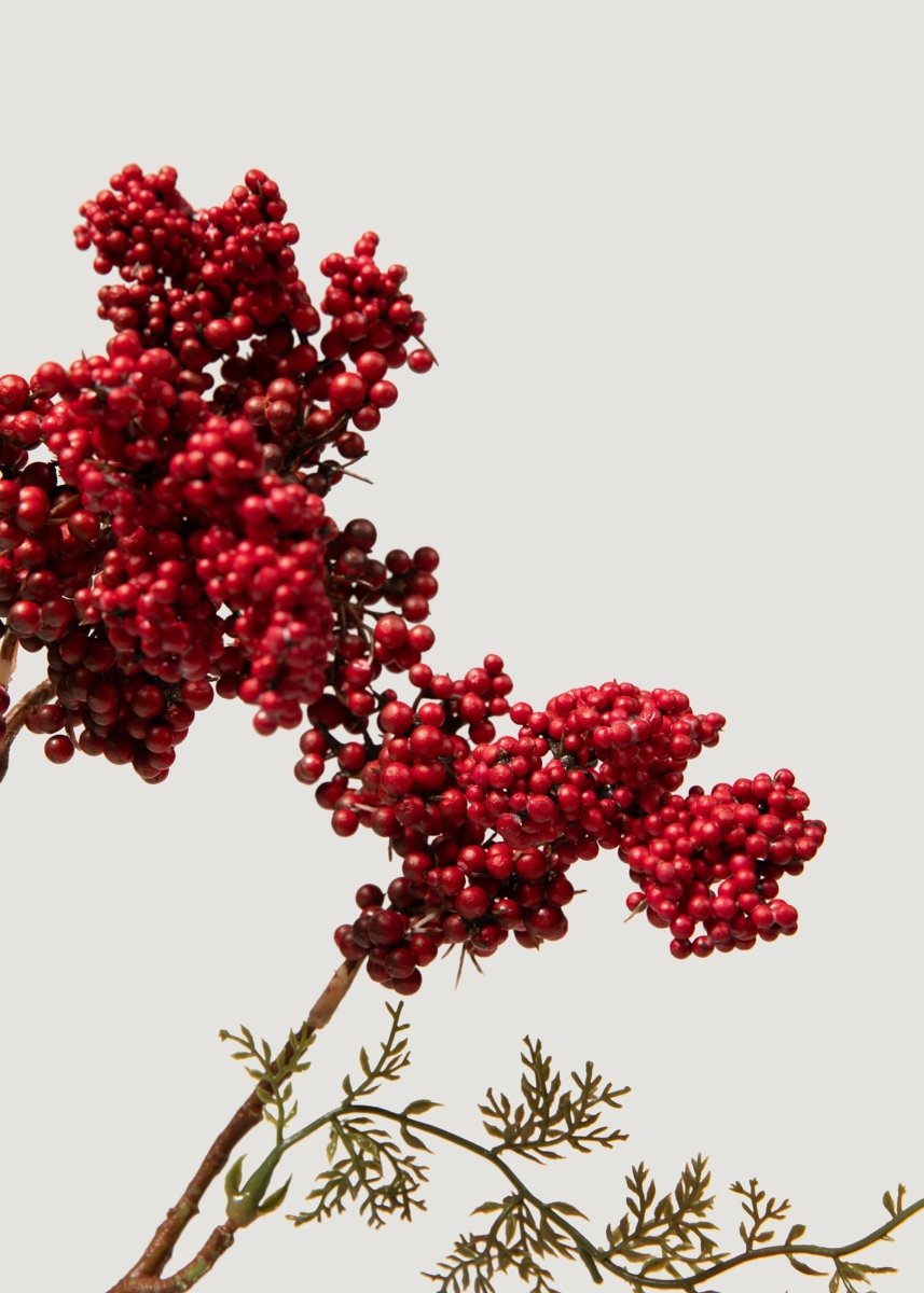 Afloral Holiday Red Artificial Berries Pick - 18