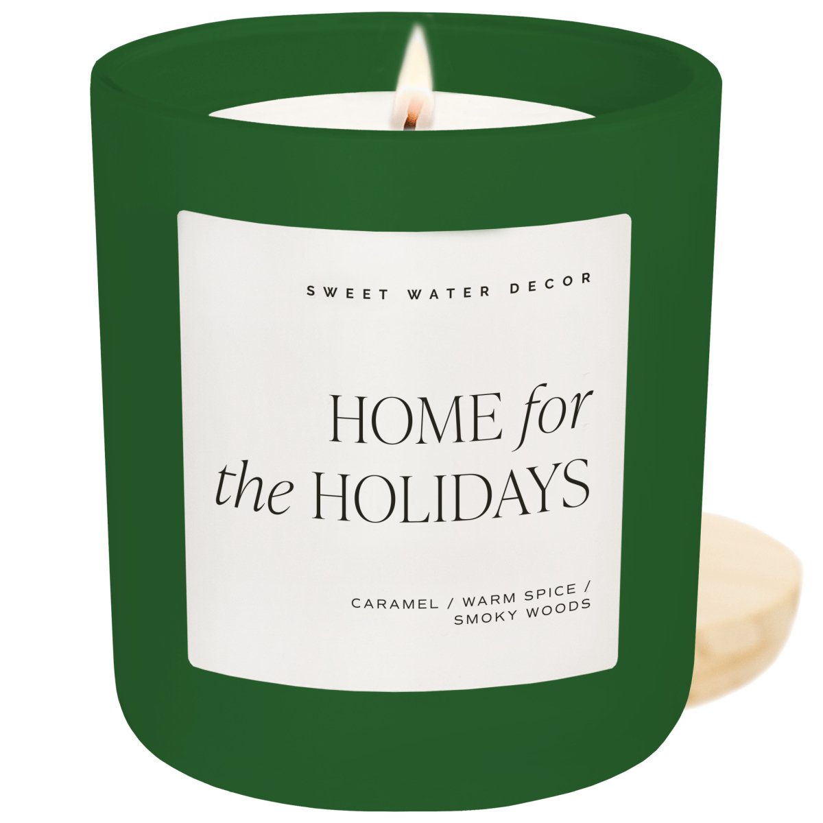 Sweet Water Decor Home for the Holidays Soy Candle - Green Matte Jar - 15 oz (Flannel) - lily & onyx