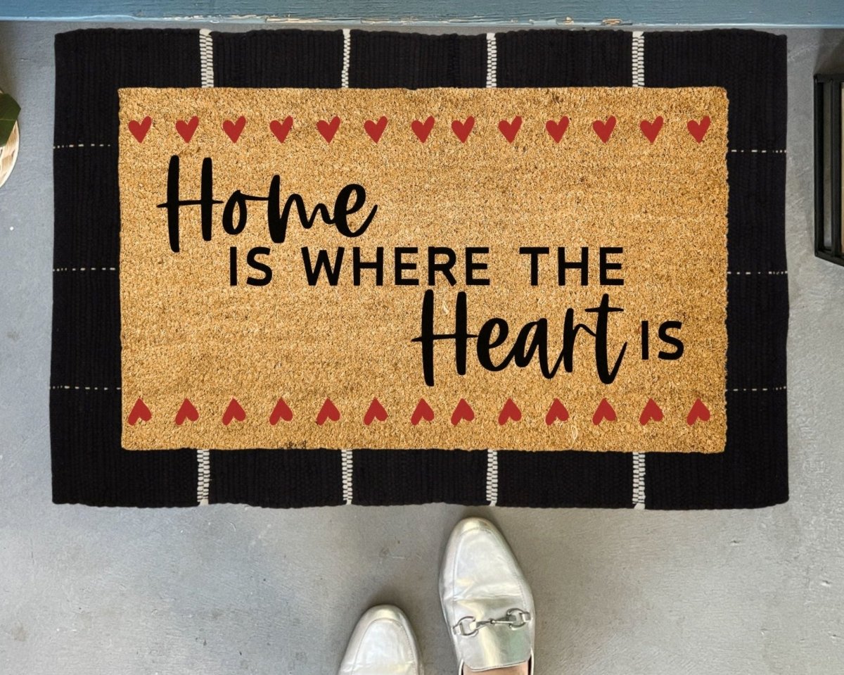 Nickel Designs Custom Doormats Home Is Where The Heart Is Outdoor Door Mat - lily & onyx