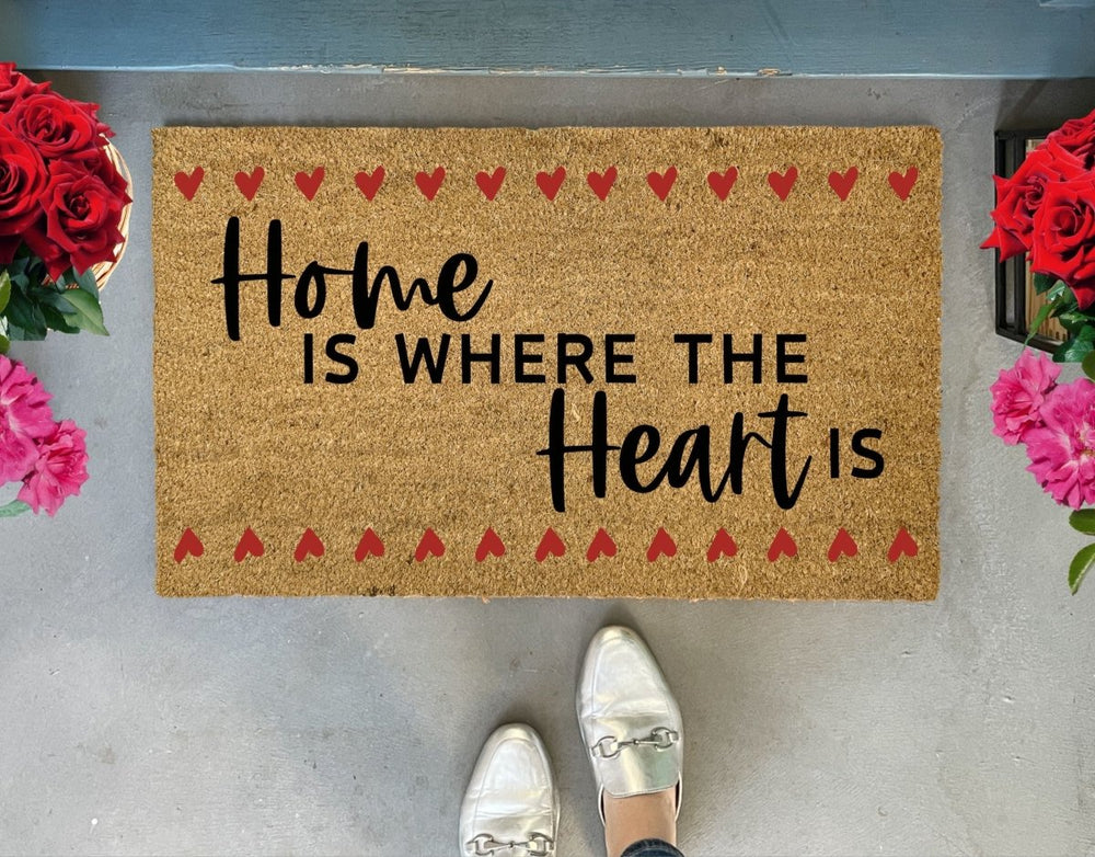 Nickel Designs Custom Doormats Home Is Where The Heart Is Outdoor Door Mat - lily & onyx