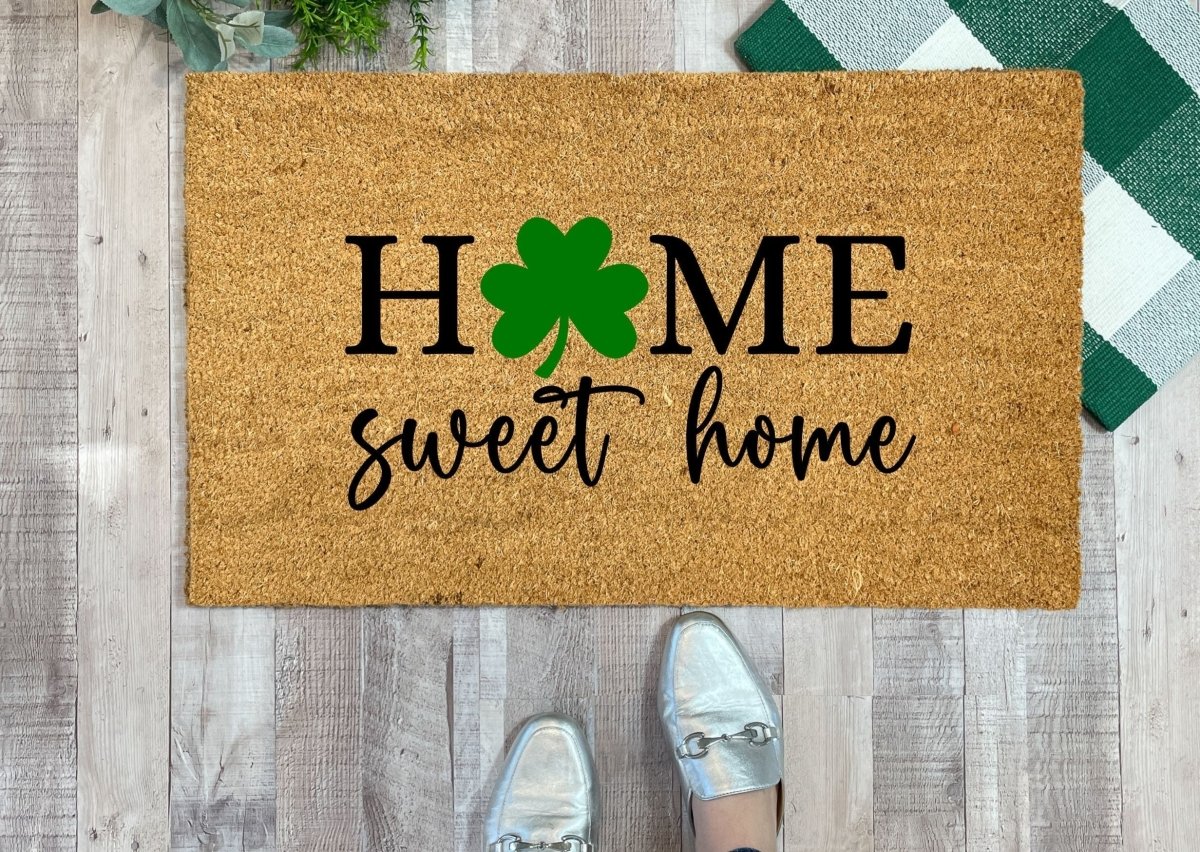 Nickel Designs Custom Doormats Home Sweet Home Shamrock Doormat - lily & onyx