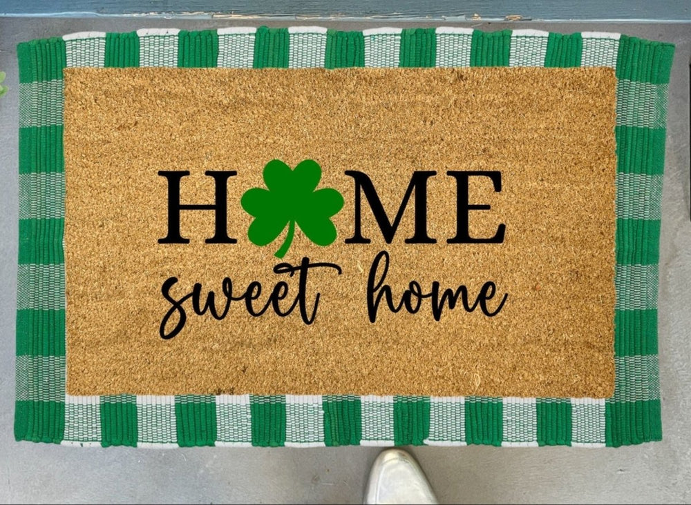 Nickel Designs Custom Doormats Home Sweet Home Shamrock Doormat - lily & onyx