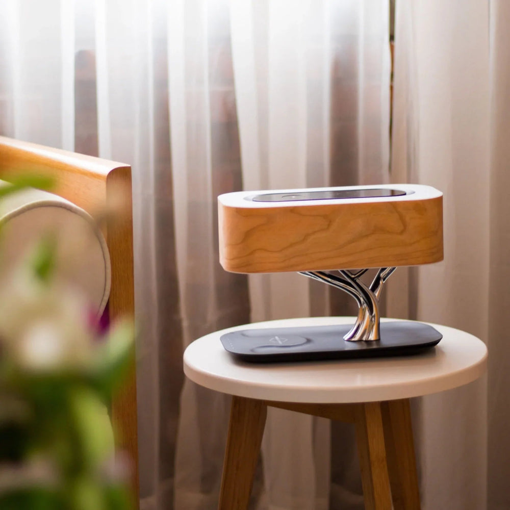 Iluminating HomeTree Table Lamp With Speaker & Wireless Charger - lily & onyx