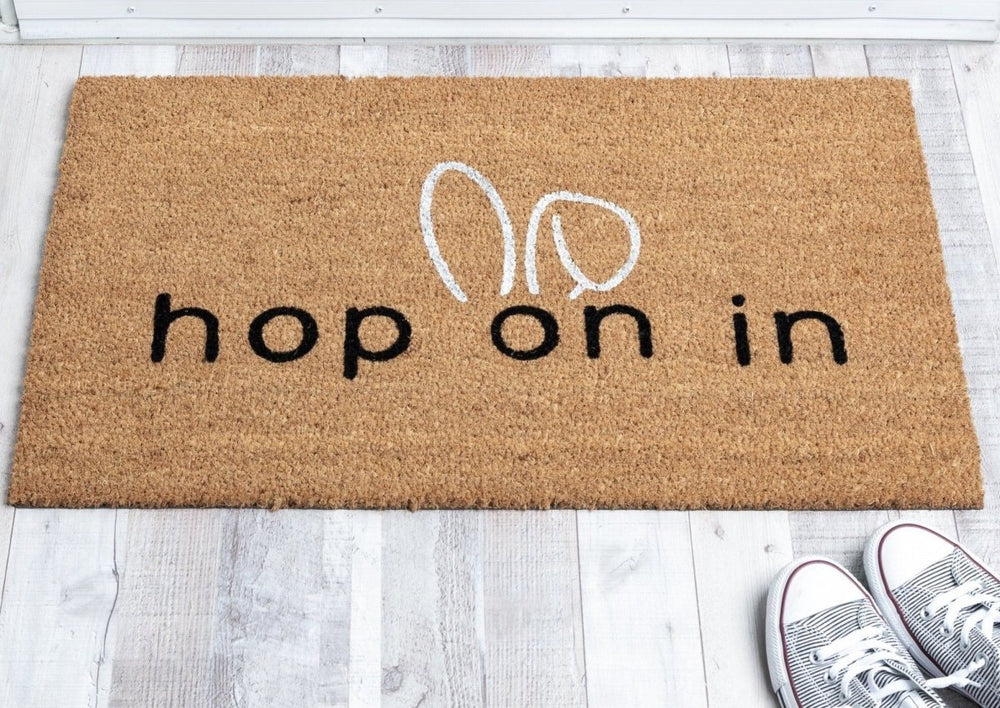 Nickel Designs Custom Doormats Hop On In Funny Easter Doormat - lily & onyx