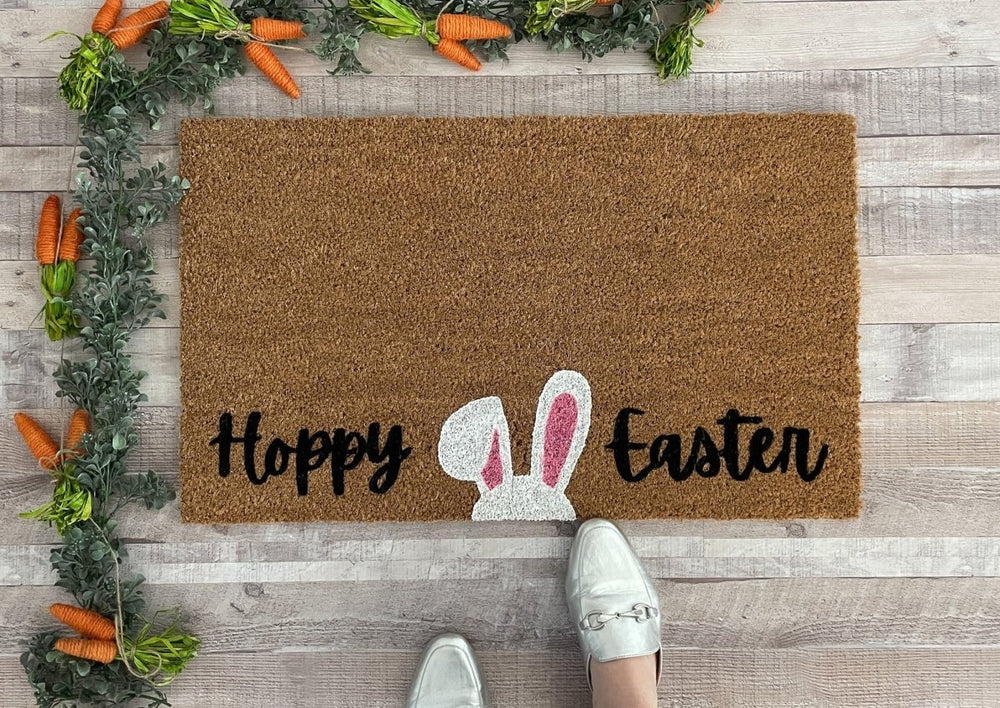 Nickel Designs Custom Doormats Hoppy Easter Bunny Doormat - lily & onyx