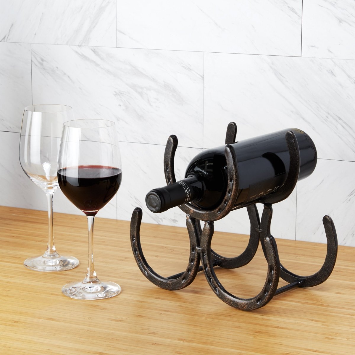 Foster & Rye Horseshoe 3 Bottle Wine Rack - lily & onyx