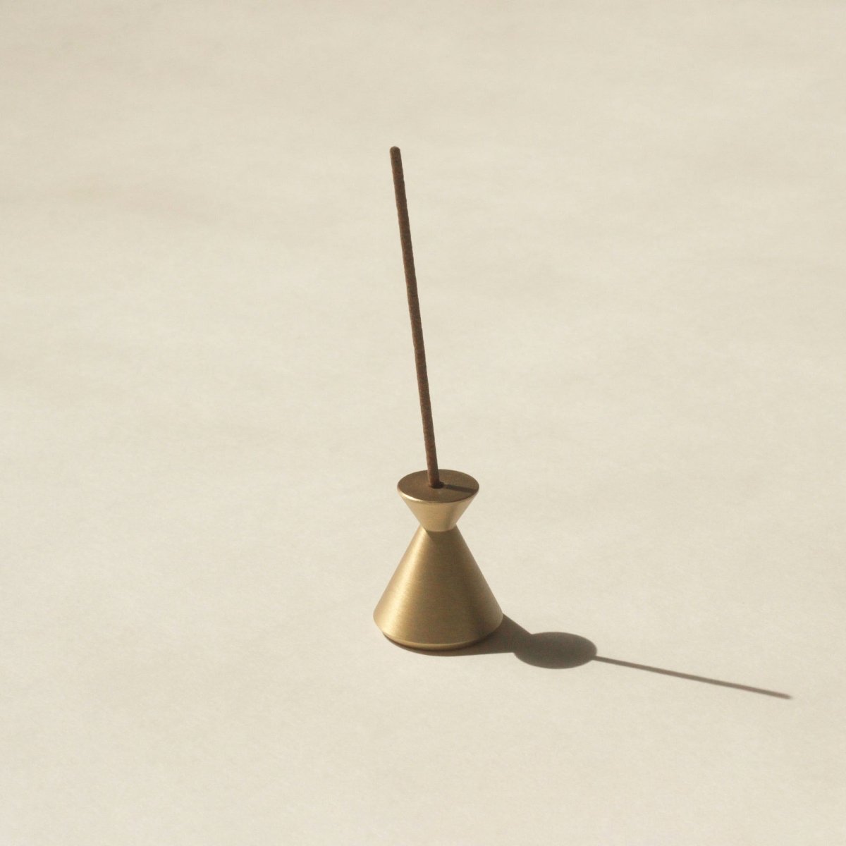 CEDAR AND MYRRH Hourglass Brass Incense Holder
