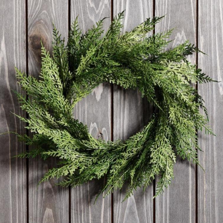 House by JSD 12" Faux Cedar Wreath - Small Artificial Christmas Wreath