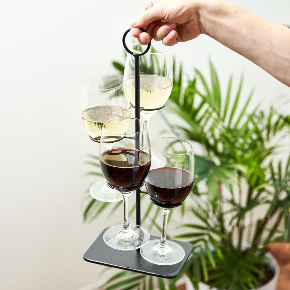 TRUE Hover Wine Flight 4 - Glass Holder - lily & onyx
