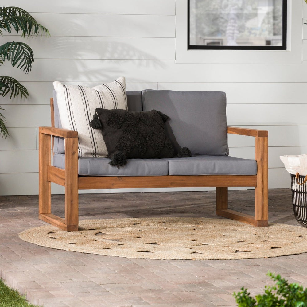 Walker Edison Hudson Outdoor Loveseat - lily & onyx