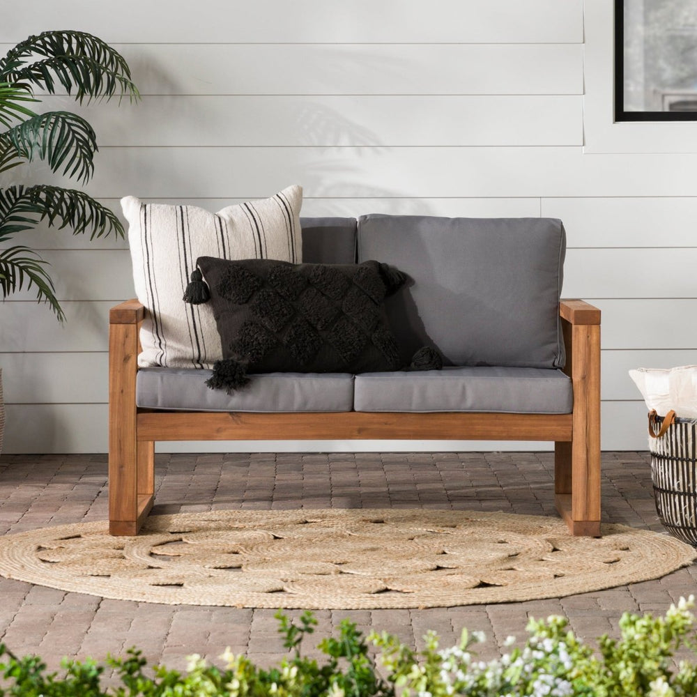 Walker Edison Hudson Outdoor Loveseat - lily & onyx