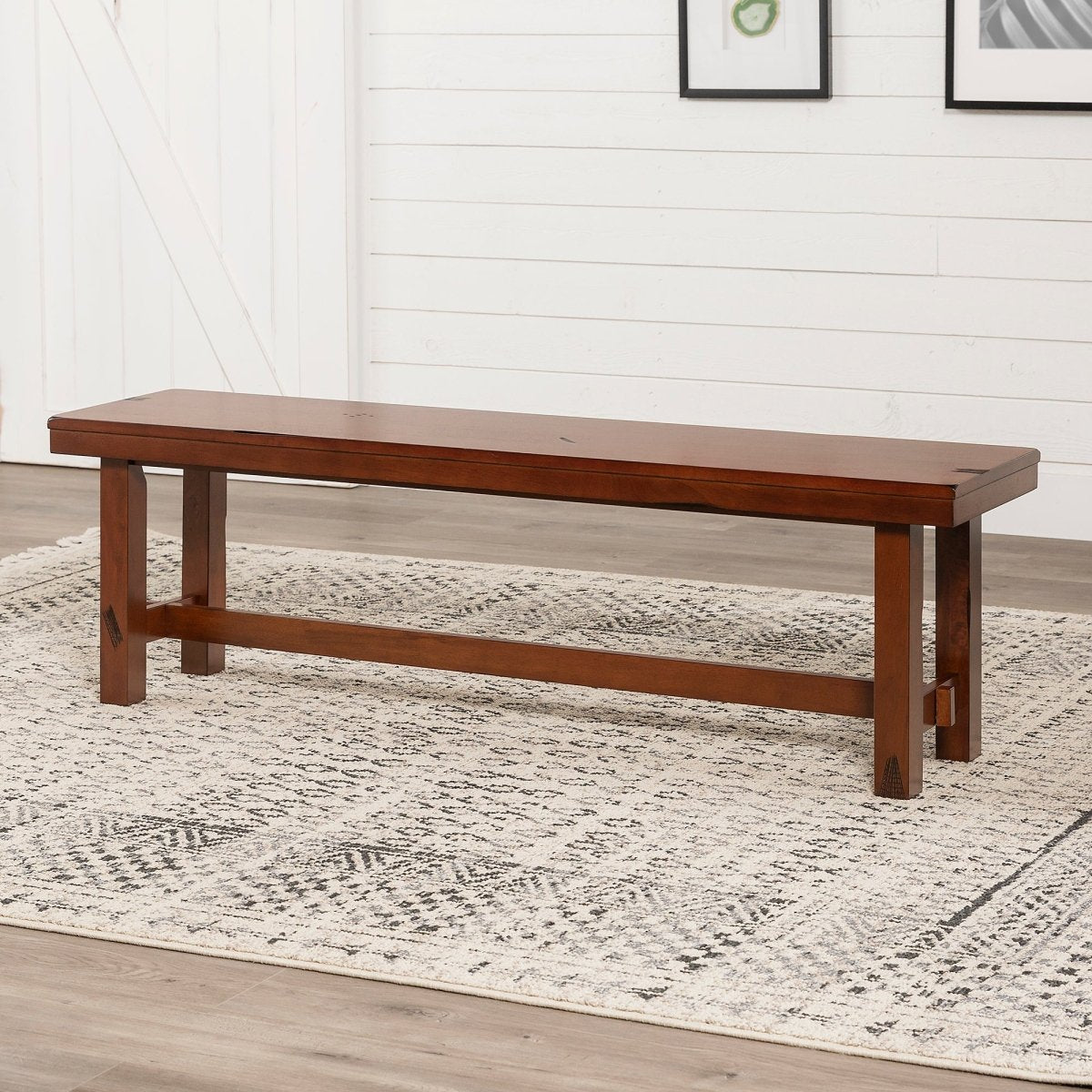 Walker Edison Huntsman Wood Dining Bench