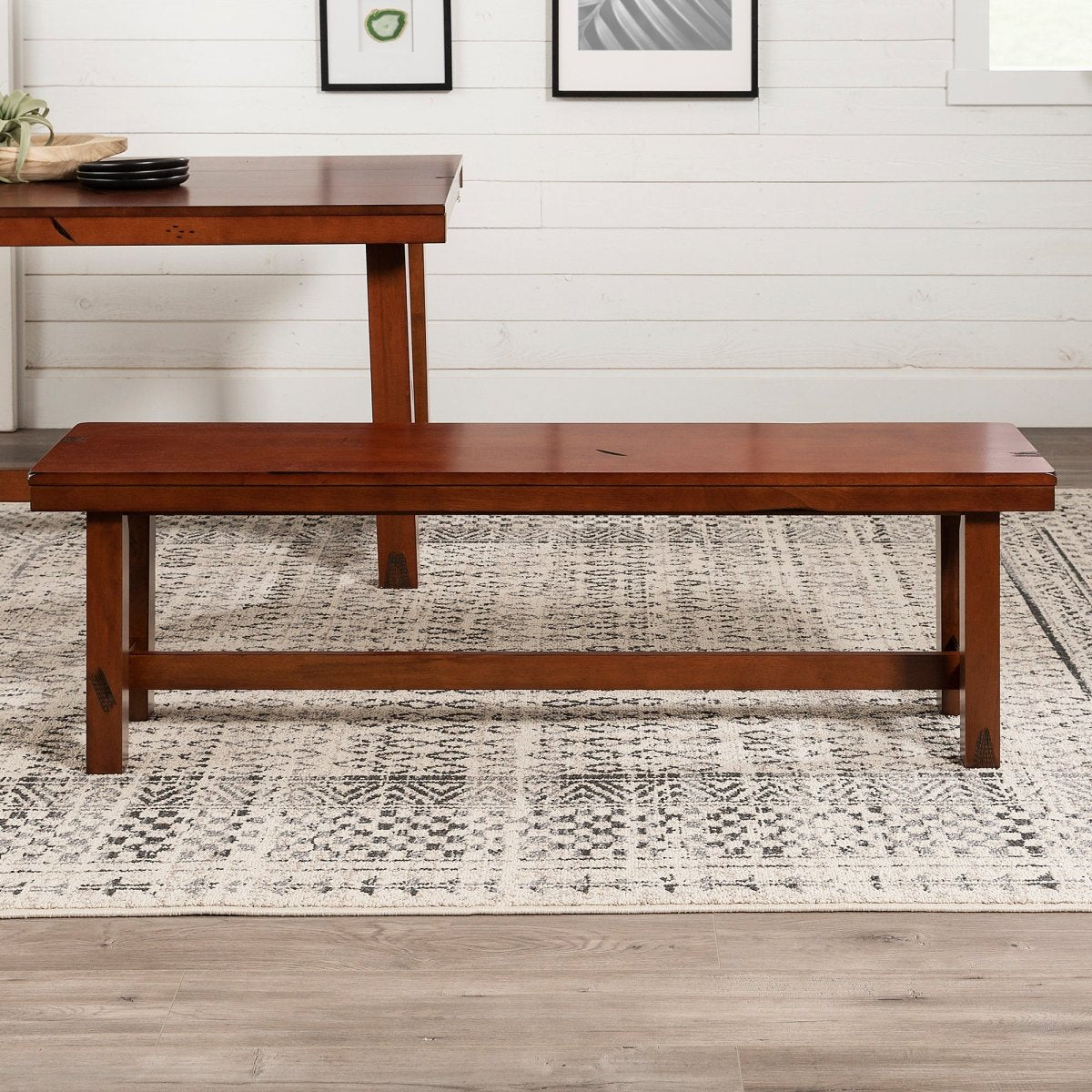 Walker Edison Huntsman Wood Dining Bench