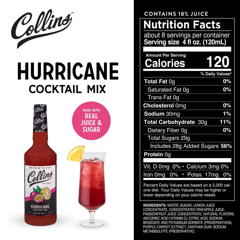 
                      
                        Collins Hurricane Cocktail Mix, 32 oz - lily & onyx
                      
                    