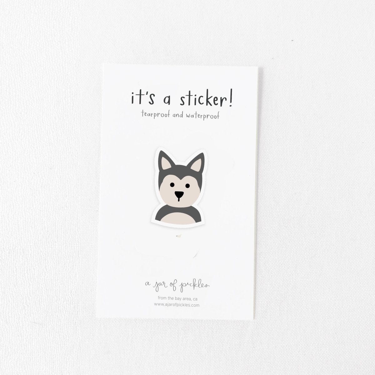 A Jar of Pickles Husky Dog Vinyl Sticker - lily & onyx