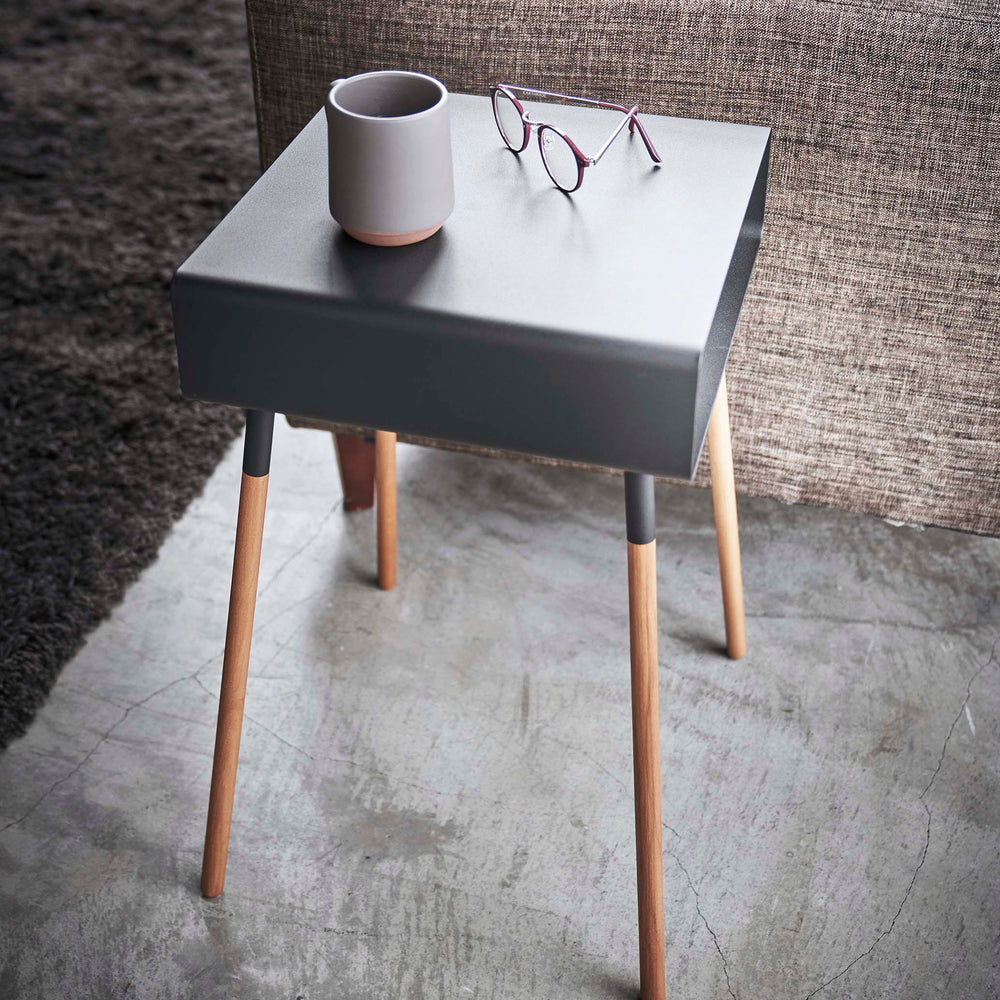 
                      
                        Steel Storage Table with Wood Legs, Tall - 23" H
                      
                    
