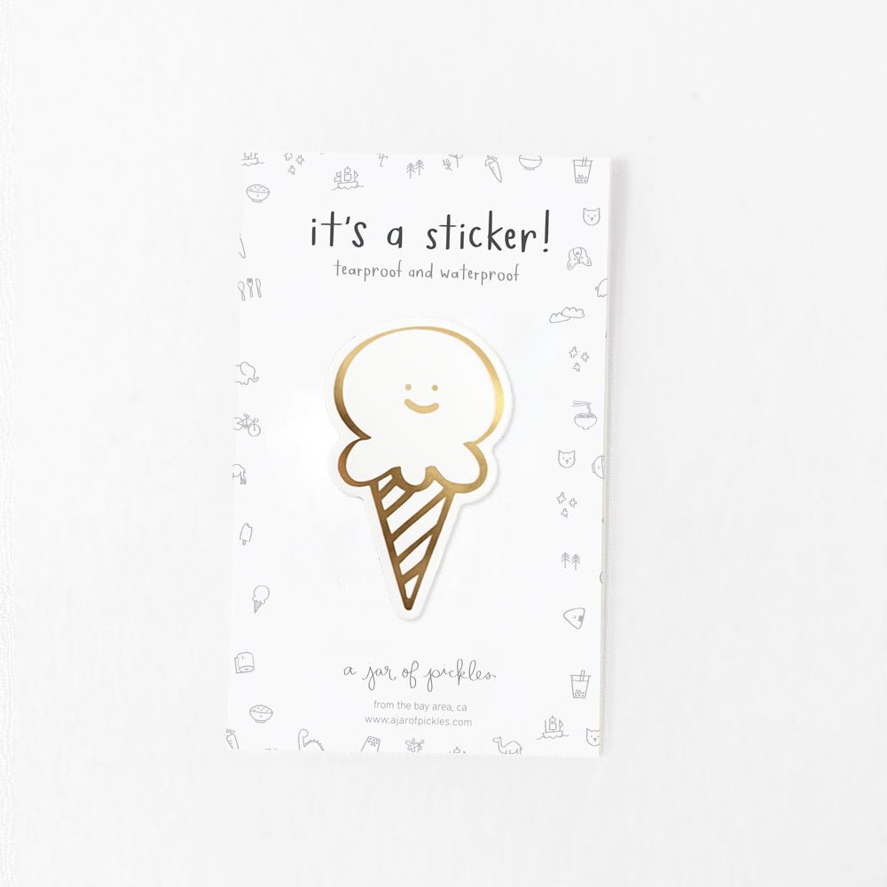 A Jar of Pickles Ice Cream Gold Foil Vinyl Sticker - lily & onyx