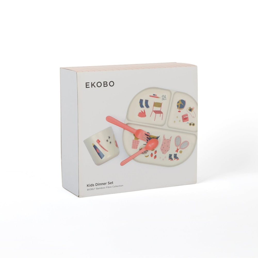 
                      
                        EKOBO Illustrated Bamboo Kid Dinner Set - Coral - lily & onyx
                      
                    
