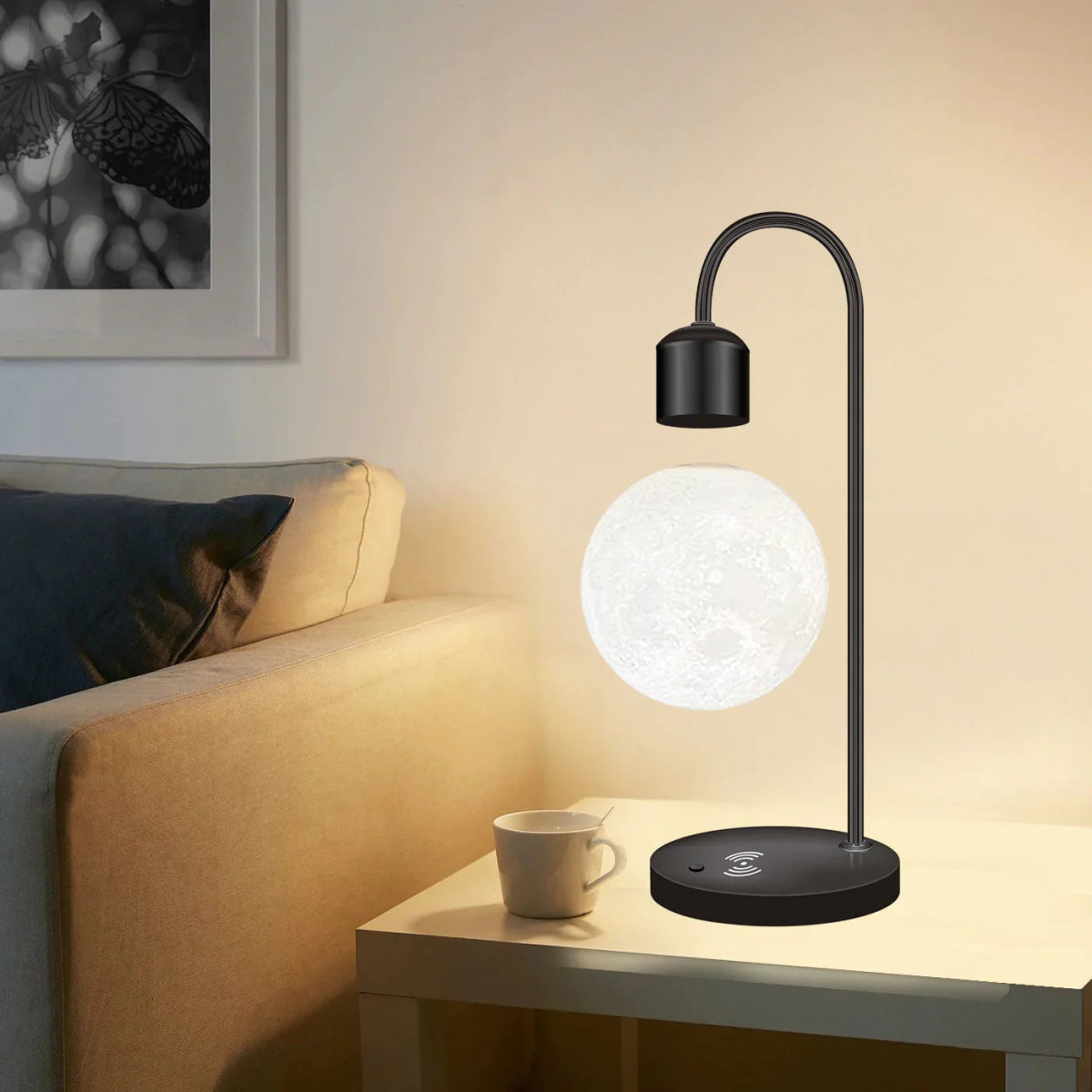 Iluminating Levitating Moon Led Lamp With Wireless Phone Charger
