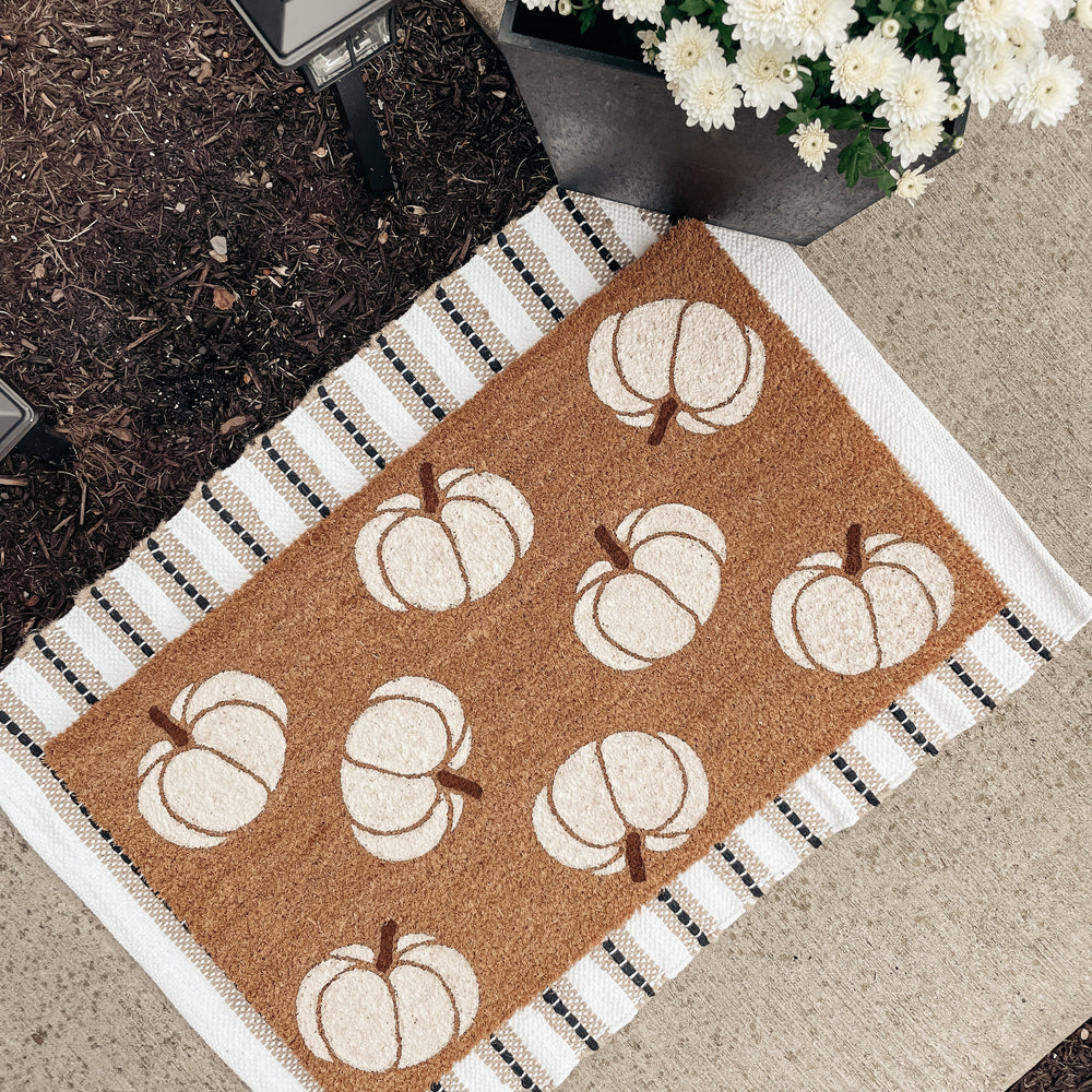 Neutral Pumpkin Pattern Doormat