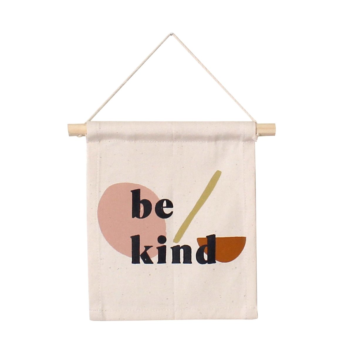 Imani Collective Be Kind Canvas Wall Hanging - Handmade Fair Trade 6.5x8in Kenya