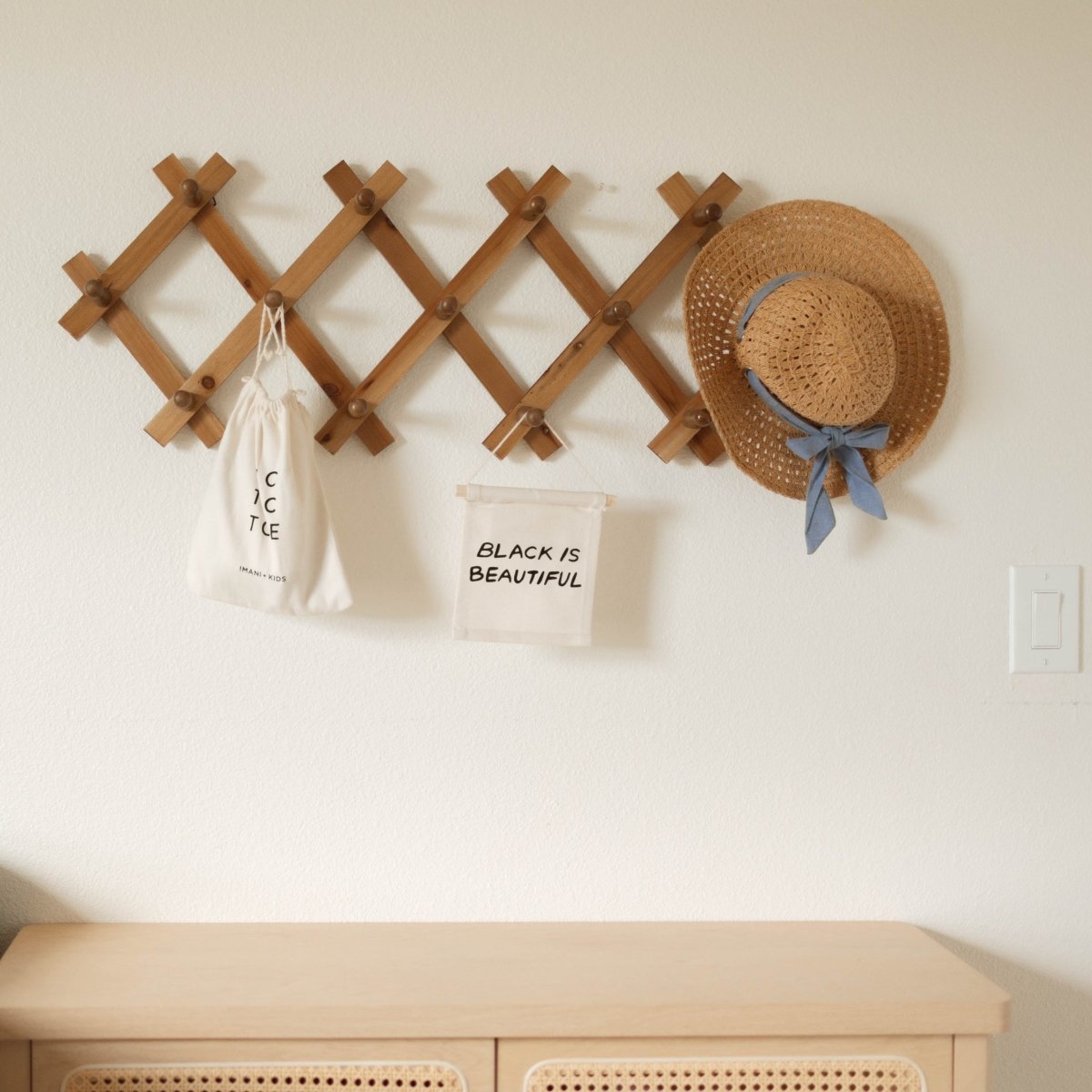 Imani Collective Black is Beautiful Canvas Wall Hanging - Handmade 6x7in Screen Print