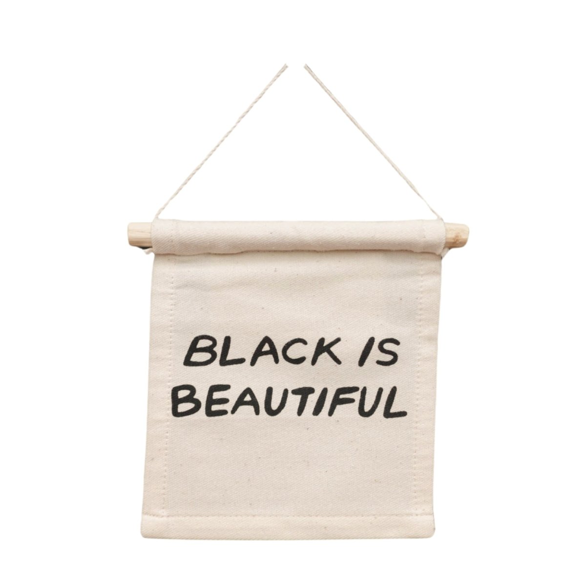 Imani Collective Black is Beautiful Canvas Wall Hanging - Handmade 6x7in Screen Print