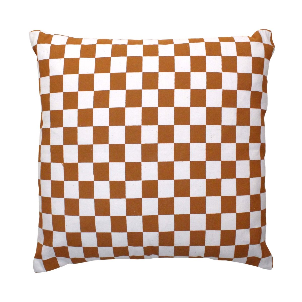 Imani Collective Checkered Canvas Pillow Cover 18x18 - Screen Printed Cotton