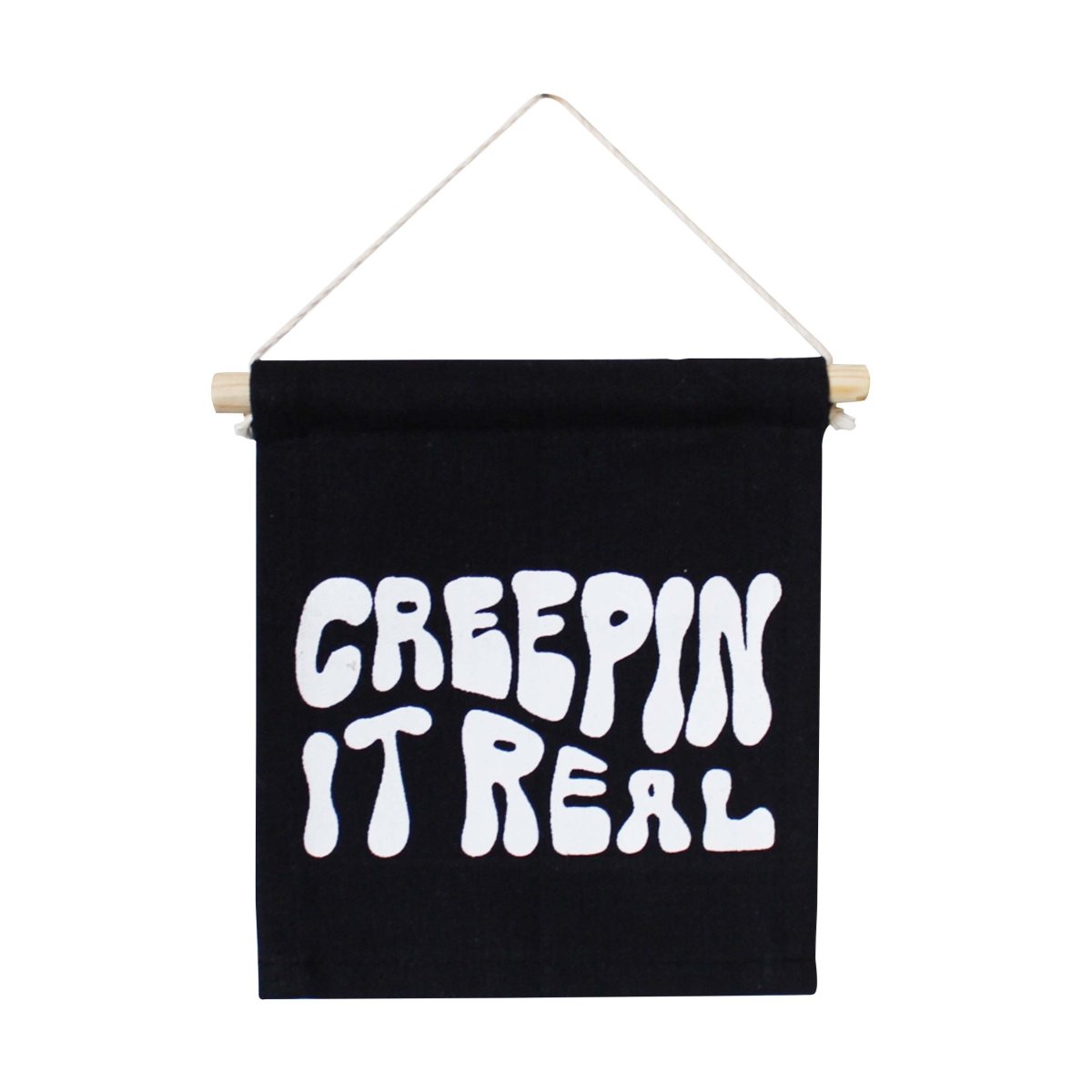 Imani Collective Creepin' It Real Halloween Canvas Sign - Handcrafted 6x7in Black