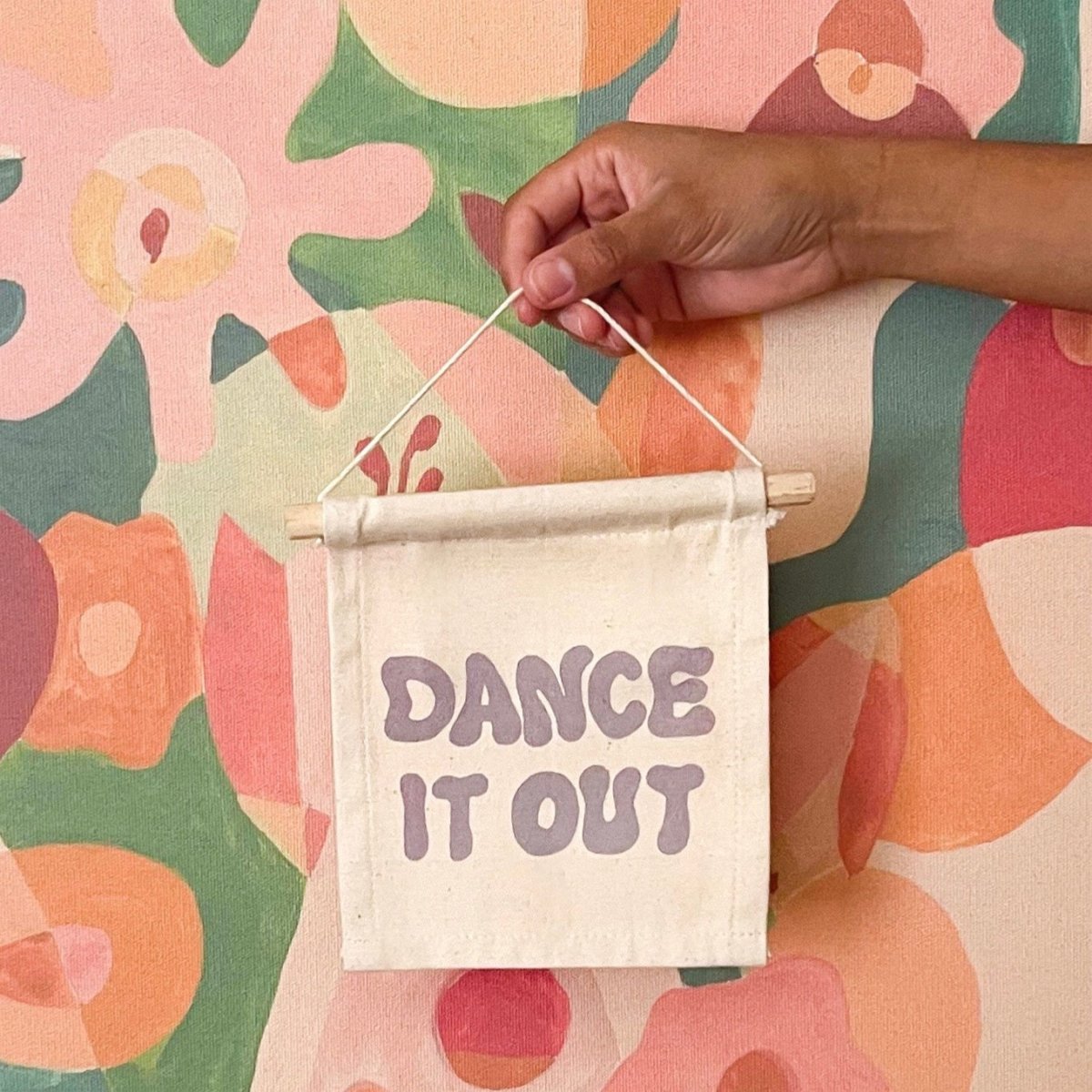 Imani Collective Dance It Out Canvas Wall Flag - Handmade 6.5x8in Natural Canvas