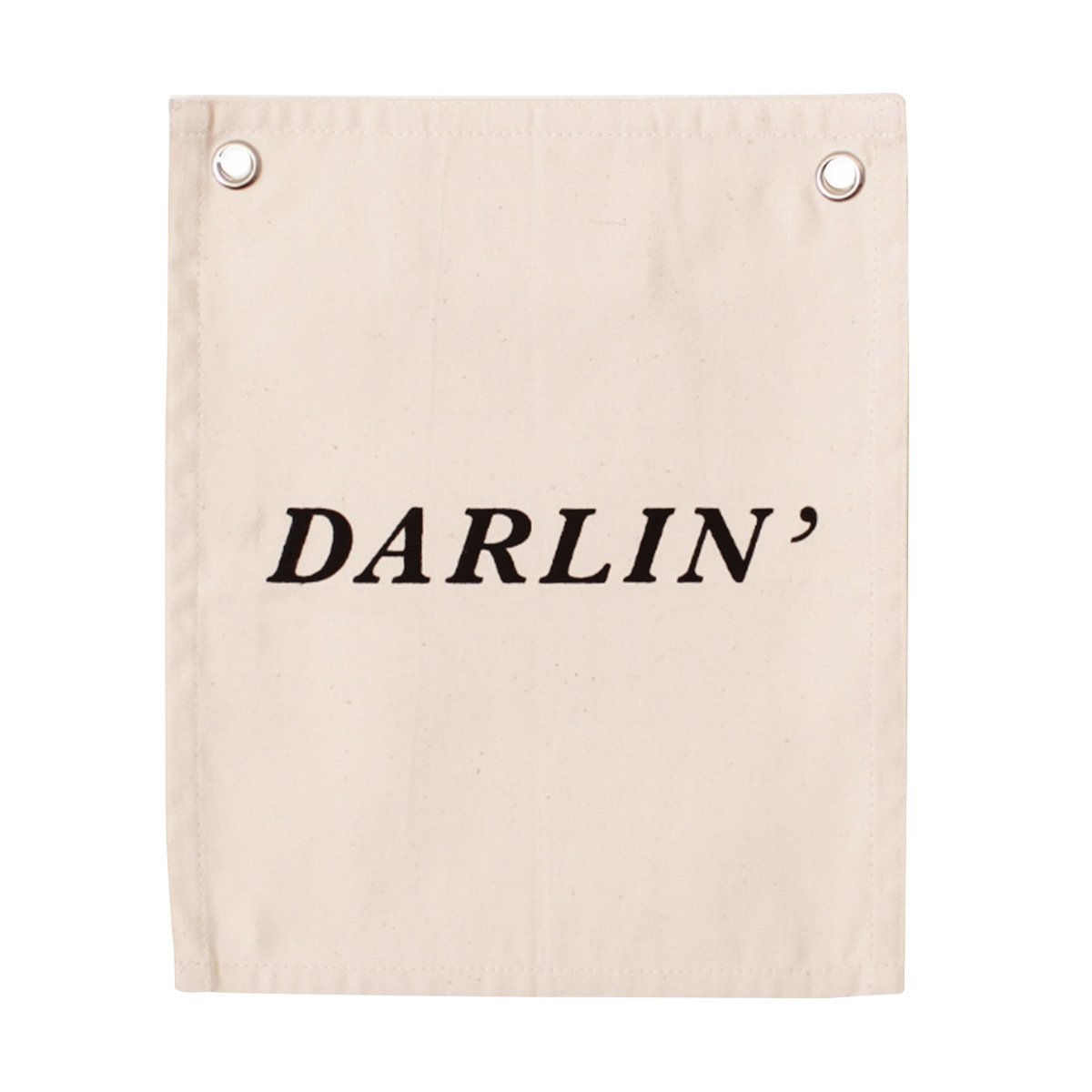 Imani Collective Darlin' Canvas Banner - Handmade 10x12 Nursery Decor Natural Black