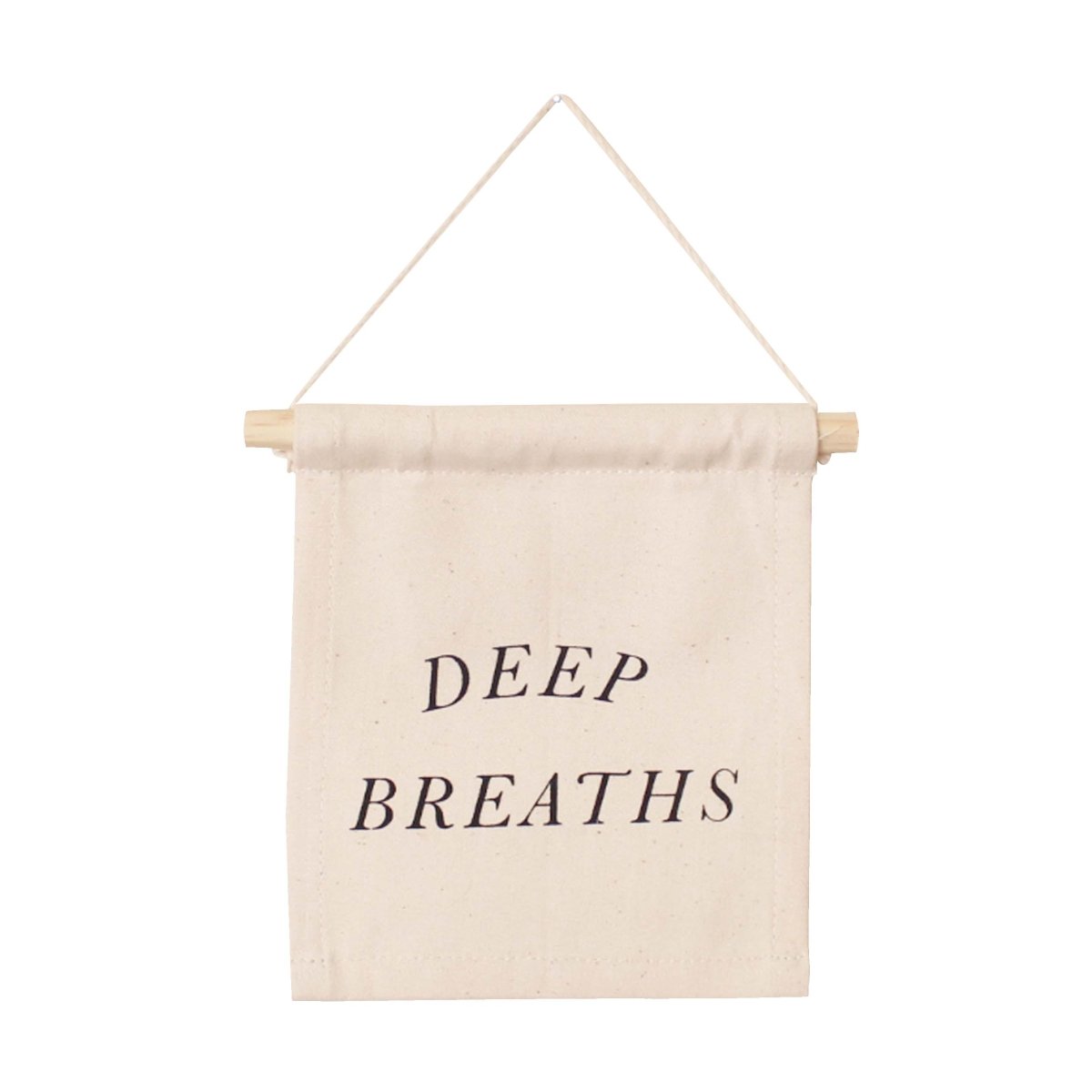 Imani Collective Deep Breaths Canvas Wall Hanging - Handmade Kenyan Natural Banner