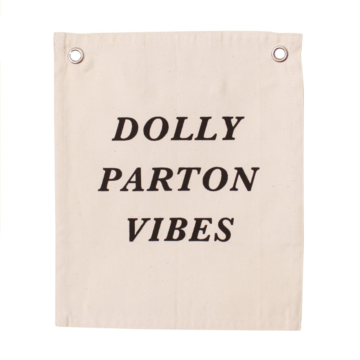 Imani Collective Dolly Parton Vibes Canvas Banner - Handmade 10x12in Screen Print