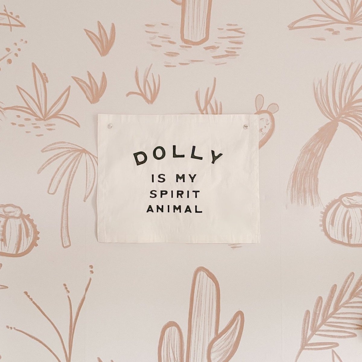 Imani Collective Dolly Spirit Animal Canvas Banner - Handmade 16x20 Screen Print