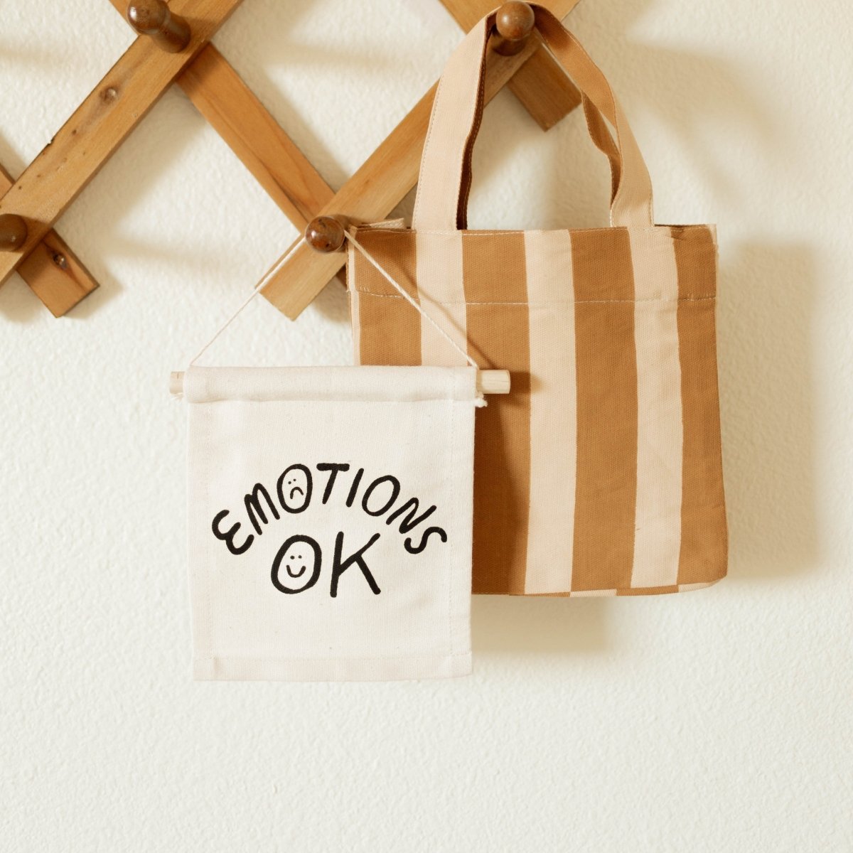 Imani Collective Emotions OK Canvas Wall Sign - Handmade 6x7in Fair Trade Kenya