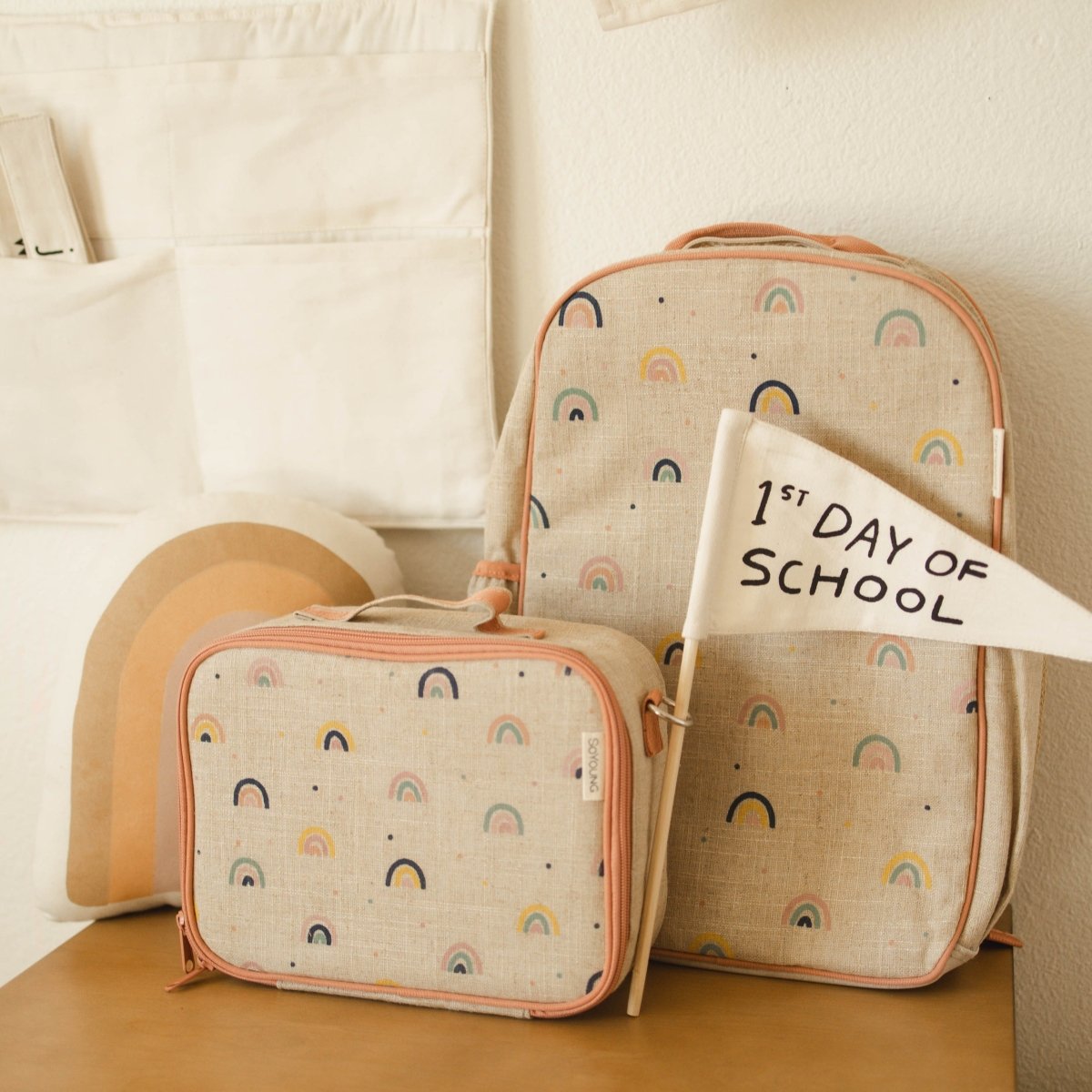 Imani Collective First Day of School Pennant - Natural Canvas Wall Flag 5x10in