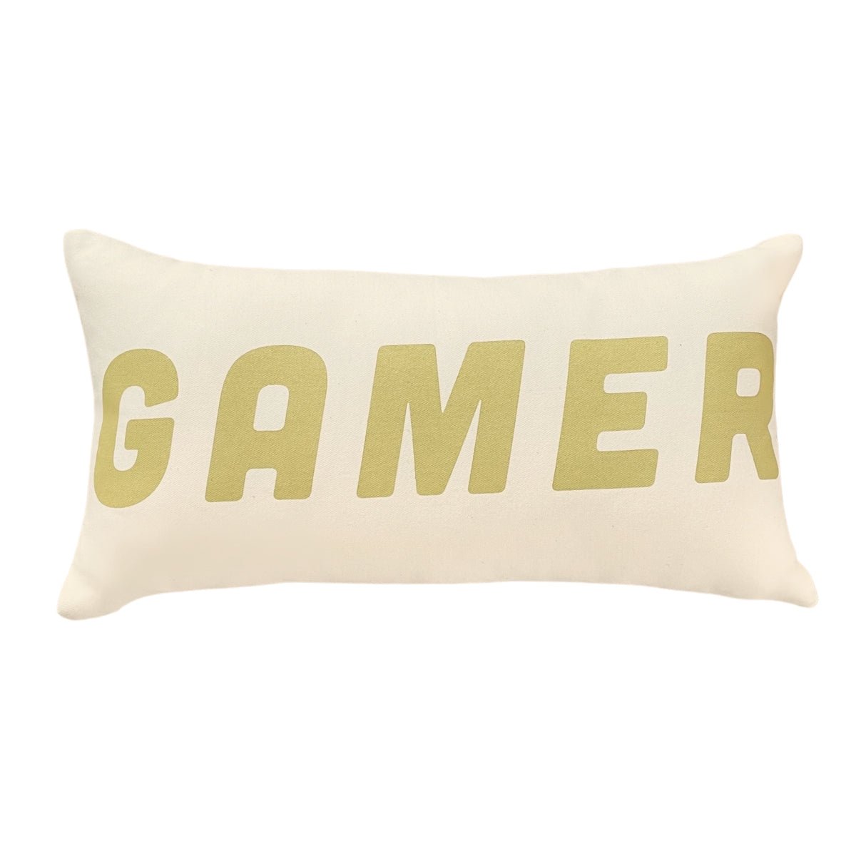 Imani Collective Gamer Lumbar Pillow Cover 24x12 - Screen Printed Canvas Fair Trade Kenya