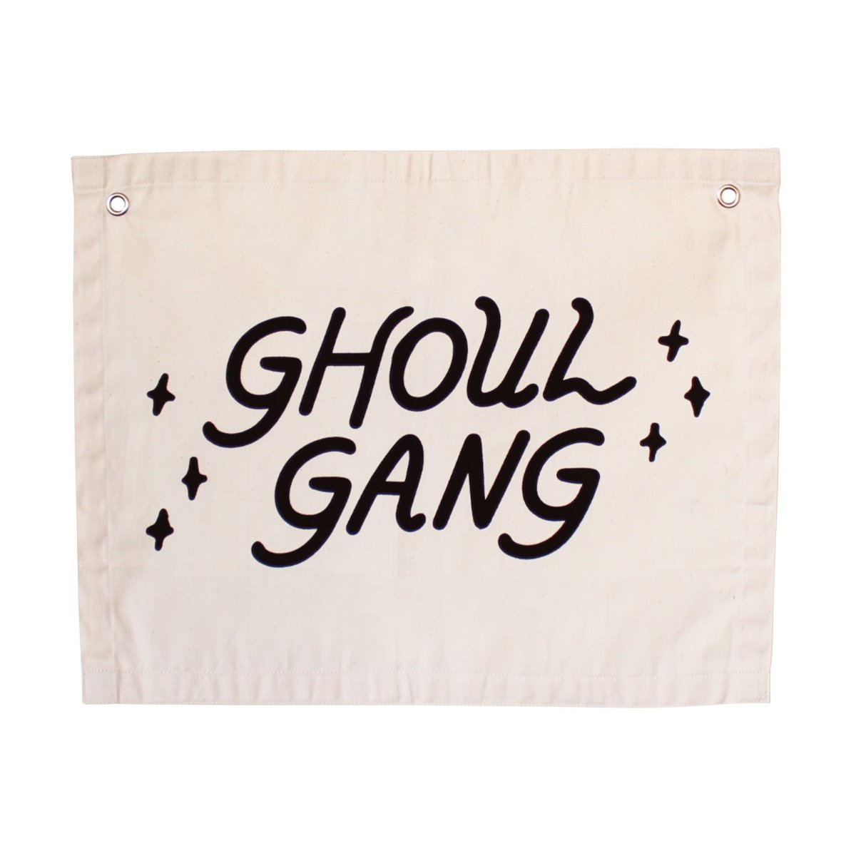 Imani Collective Ghoul Gang Canvas Banner 16x20 | Handcrafted Halloween Wall Flag