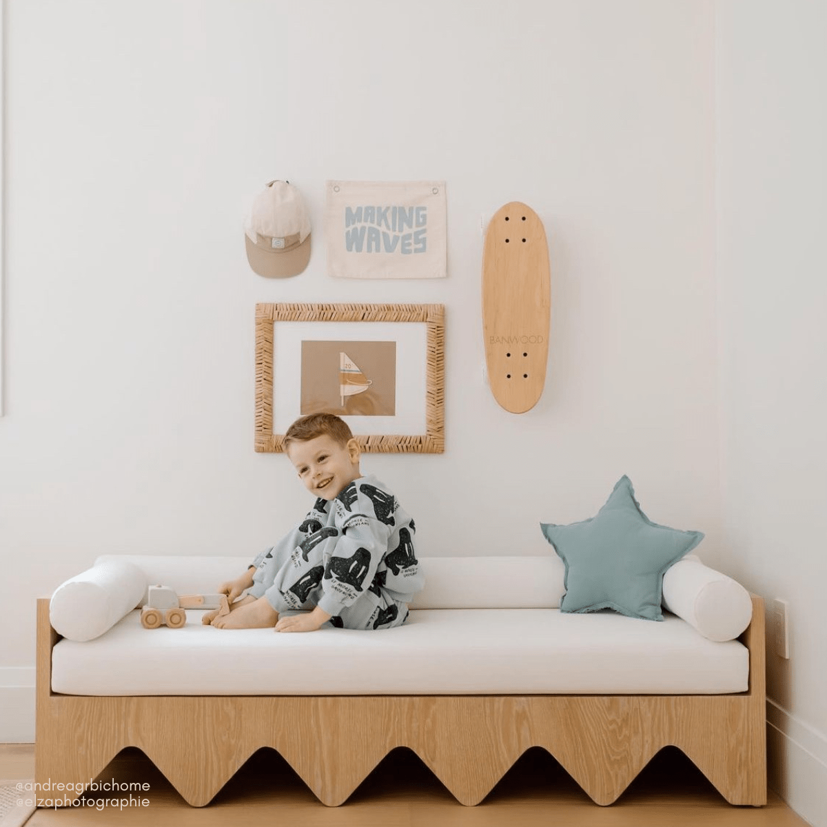 Imani Collective Hand - Screen Printed Canvas Wall Banner 10x12 - Blue Ocean Nautical