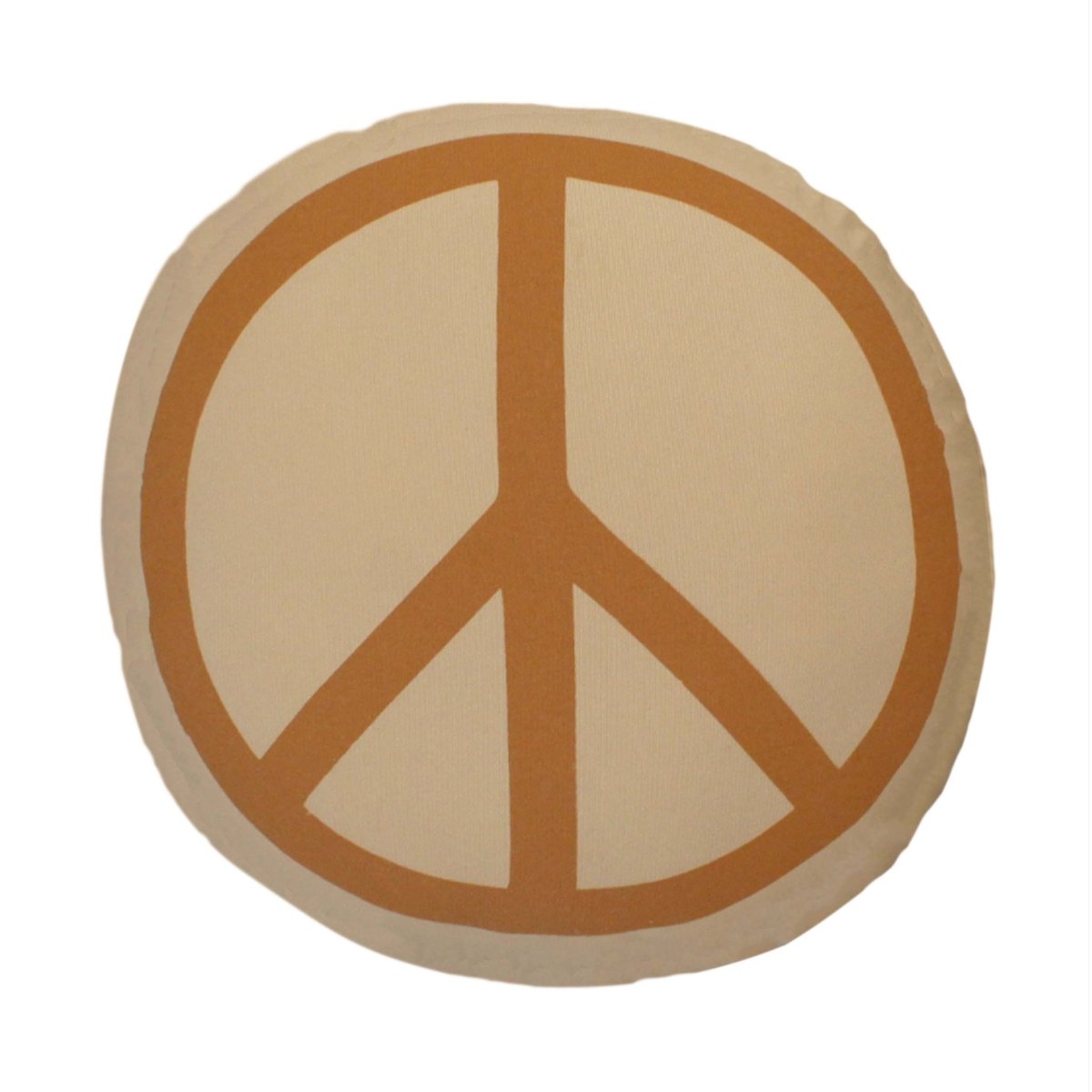Imani Collective Handcrafted Peace Sign Pillow - Rust Screen Print - 10x10 Canvas