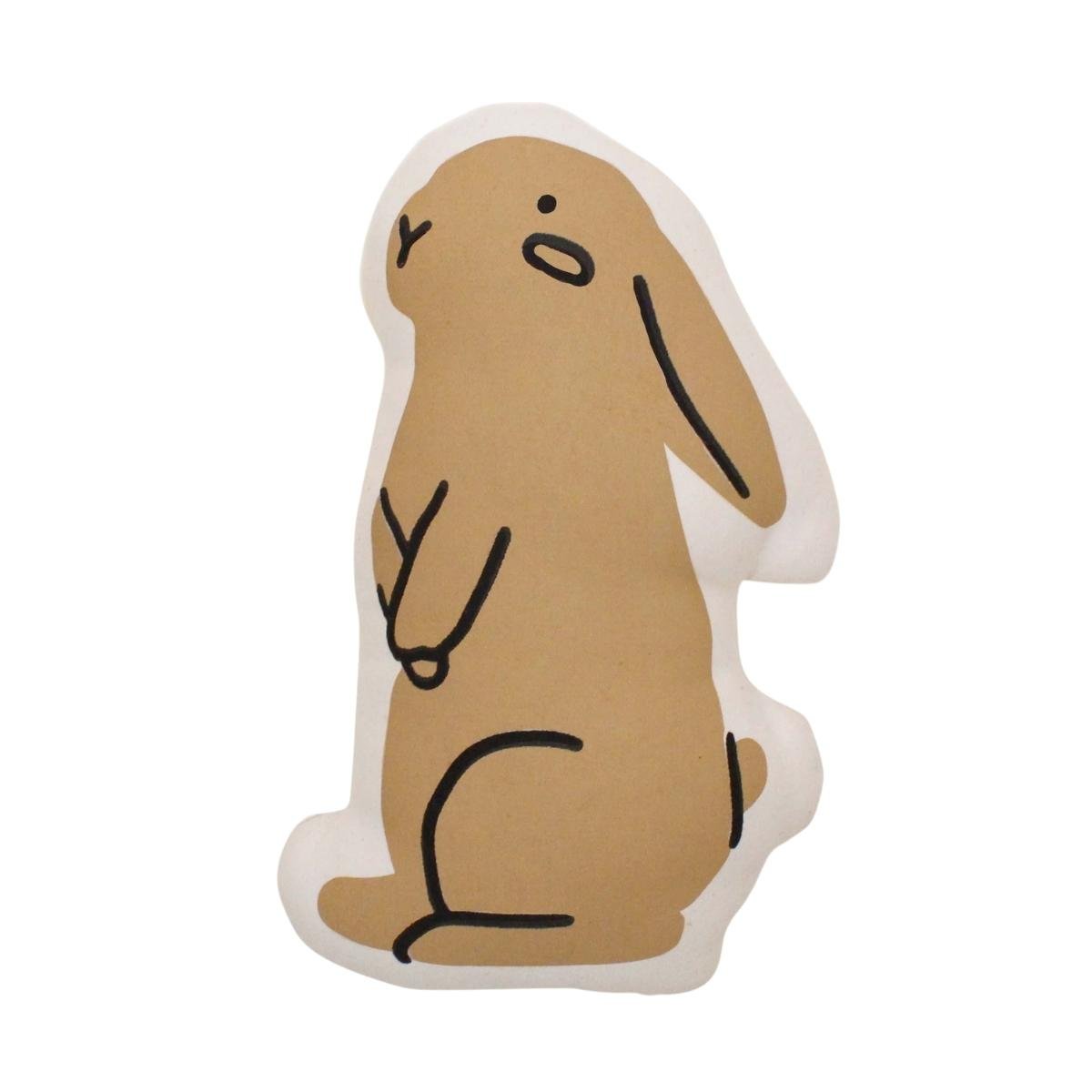 Imani Collective Handmade Bunny Pillow - Screen Printed Natural Canvas 6.5x11in