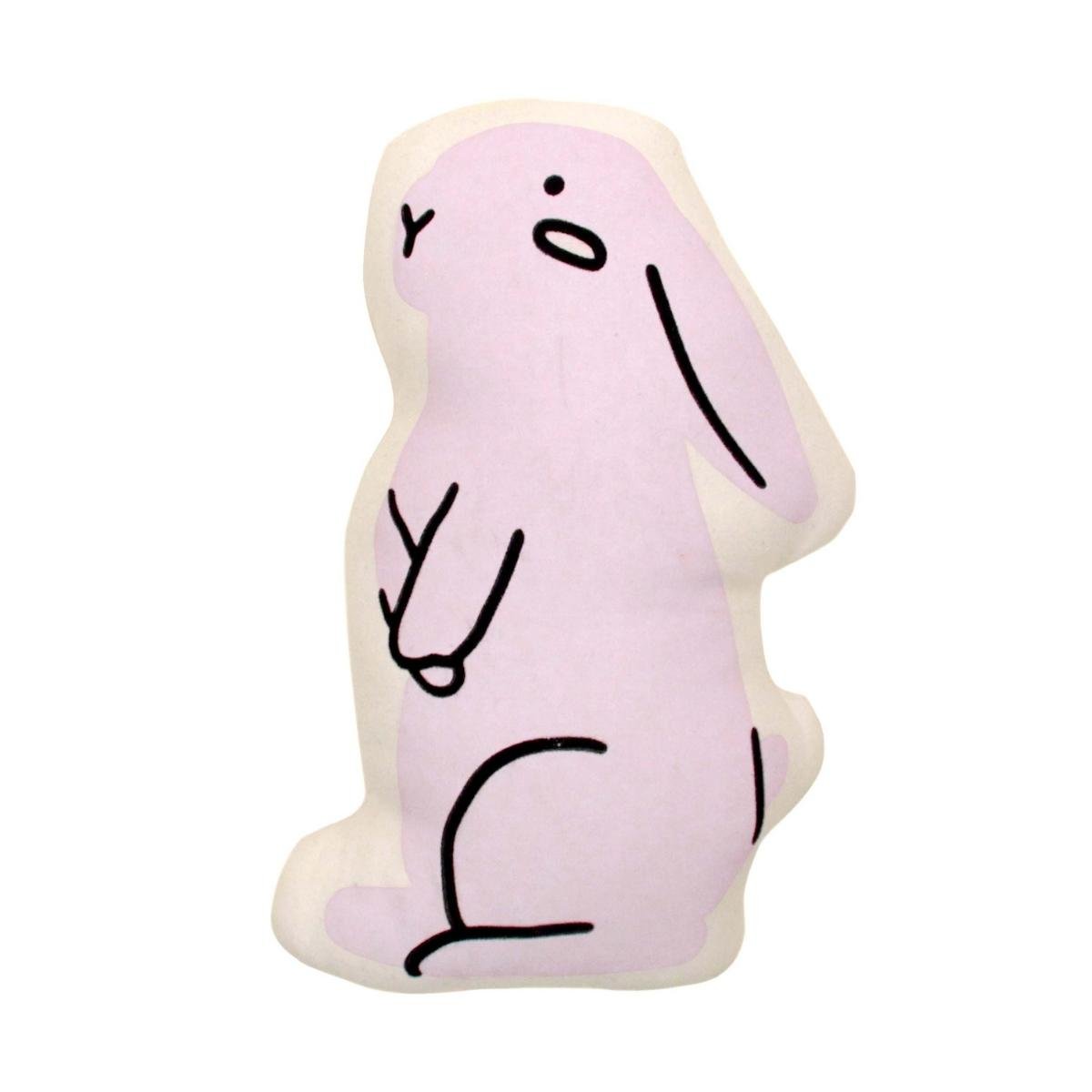 Imani Collective Handmade Bunny Pillow - Screen Printed Natural Canvas 6.5x11in